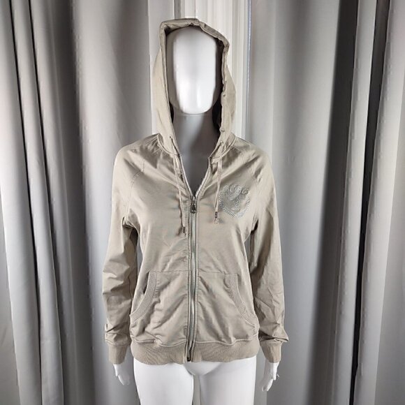 BCBG MaxAzria Tan/Beige/Light Brown, Women's Zip Up Hoodie. Size Large - Picture 3 of 16